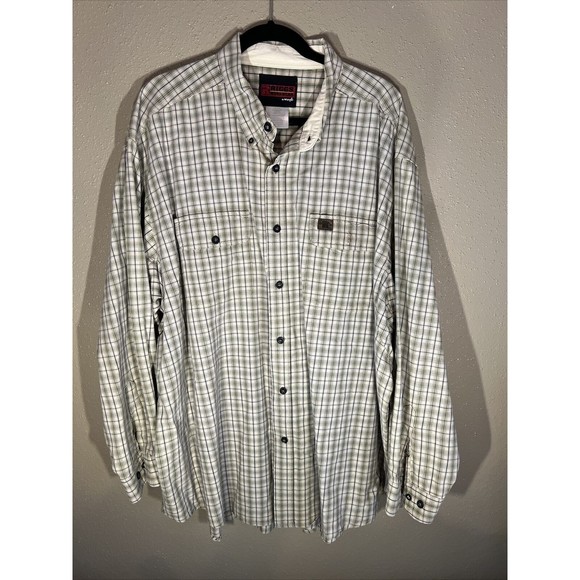 Men's Riggs by Wrangler Long Sleeve Work Shirt 3XL Plaid - Picture 1 of 7